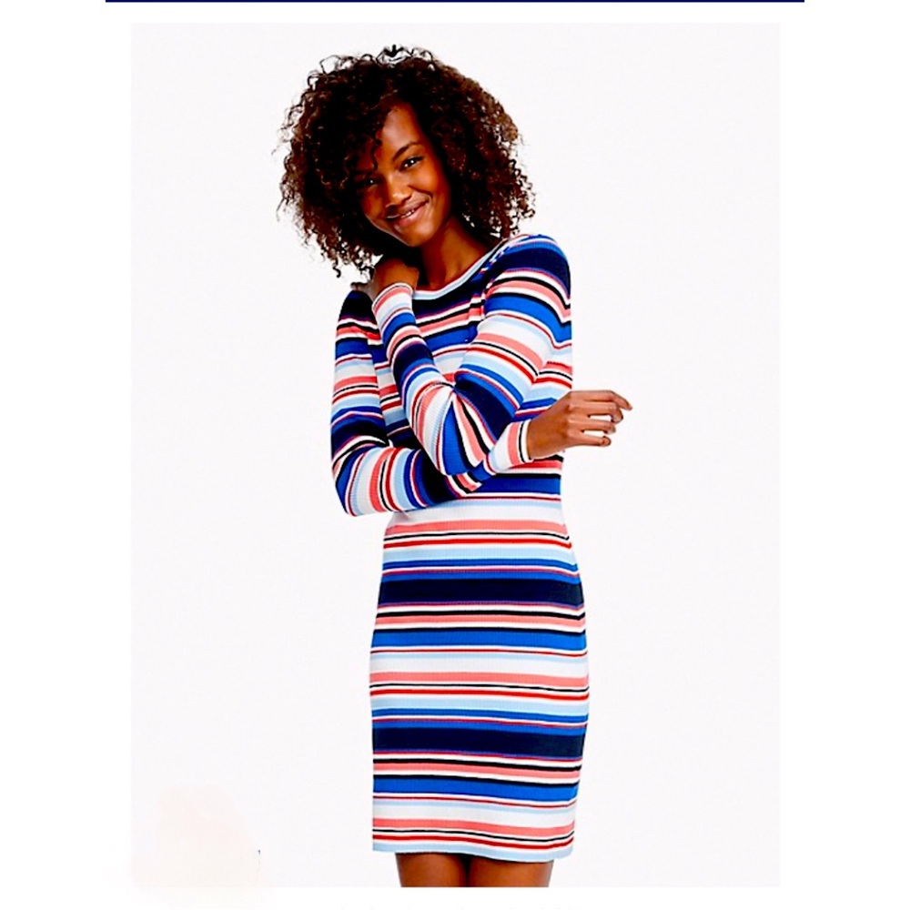 Tommy Hilfiger Ribbed Striped Dress